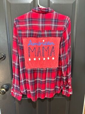 American MAMA Red Plaid Flannel